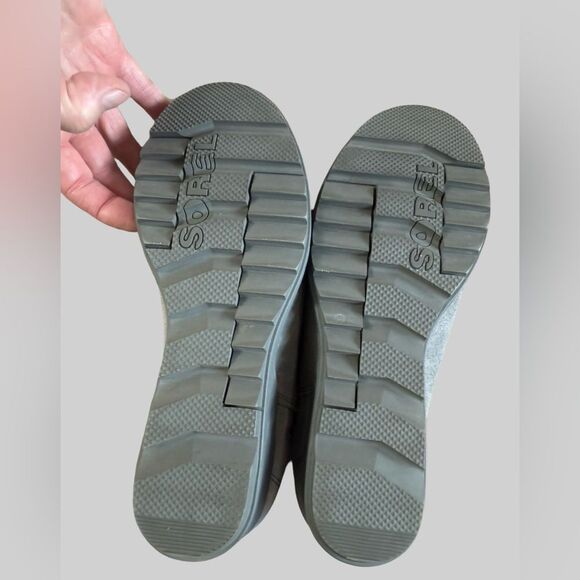 Sorel Evie Zip Leather Quarry/Sea Salt Women's Ankle Boot Size 9.5 - Picture 6 of 9